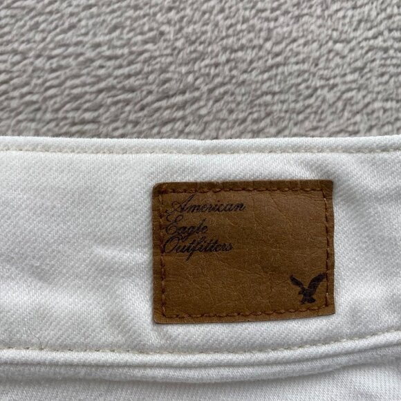 American Eagle Women's Artist Jeans Size 6 White Stretch Denim Straight Leg - Picture 13 of 15